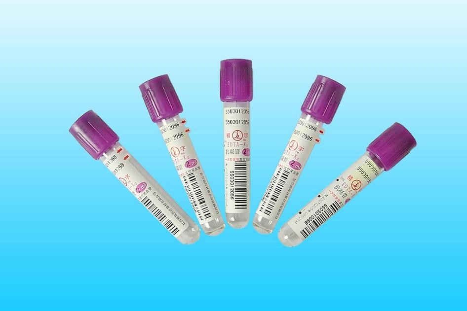 Sterile Vacuum EDTA Tube With Stopper Purple Top vacuum blood colletion tube Leakage Proof