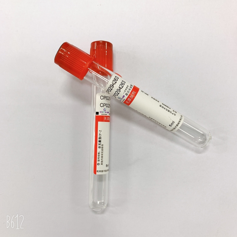 Sterile Plain Blood Collection Tube Red Cap Top   12x75 13x75 16x100