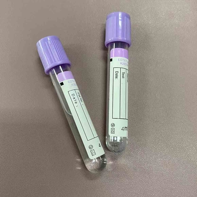 Púrpura plástica médica del tubo del EDTA de la colección K2 K3 de la sangre entera