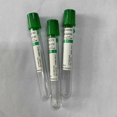 Tubo verde de la heparina del litio del casquillo 5ml para las pruebas rutinarias de Clinicalbiochemistry