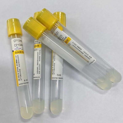Amarillo aditivo del tubo de la colección de la sangre del activador del coágulo del gel