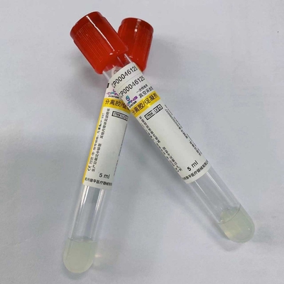 suero rojo del casquillo de naranja del tubo del activador del coágulo 5ml que recoge la prueba