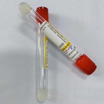 Espécimen 1 del suero del casquillo del rojo de naranja del tubo del activador del coágulo - 10ml