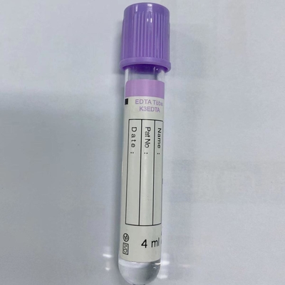 Recogida púrpura de la sangre entera del EDTA K2 K3 del casquillo del tubo de la colección de la sangre del vacío