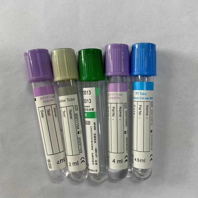 Plástico del vidrio de tubo de la colección de la sangre del vacío de la prueba de la hematología