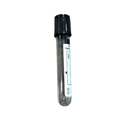 Colección superior negra del análisis de sangre de la investigación del laboratorio del hospital del ESR del tubo de la sangre del citrato de sodio 3,8%