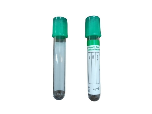 Recolección de sangre al vacío del tubo de heparina de litio médica del hospital
