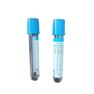 Citrato de sodio de la prueba de laboratorio del tubo de la pinta de la colección de sangre del vacío con el top azul