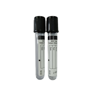 Vacío disponible del tubo negro de la recogida de sangre del ESR del casquillo con el citrato de sodio del 3,8%