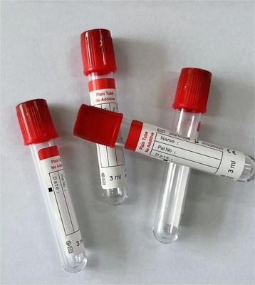 Casquillo rojo 10ml de la sangre de la colección del vacío de cristal plástico llano estéril de los tubos de ensayo