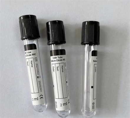 Vidrio del ANIMAL DOMÉSTICO del citrato de sodio del CE ISO13485 3,8% del tubo del ESR de la colección de la sangre