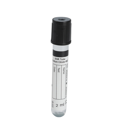 Recolección de sangre con vacío desechable para uso médico tubo de citrato de sodio ESR tubo negro