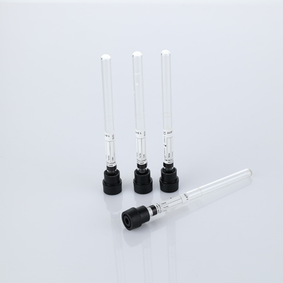 Tubo ESR de vidrio con vacío de 8x120 mm y 1.28 ml negro para recolección de sangre con citrato de sodio