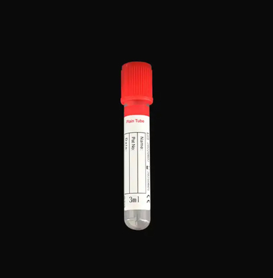 Top rojo sin aditivos Plain Disposable Hospital Prueba médica de vacío de un solo uso Suero tubo de recolección de sangre