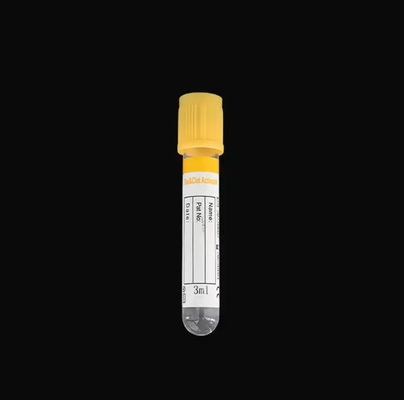 Tubo de gel para recolección de sangre con vacío médico con tapa amarilla y 1-10 ml de volumen de extracción OEM aceptado